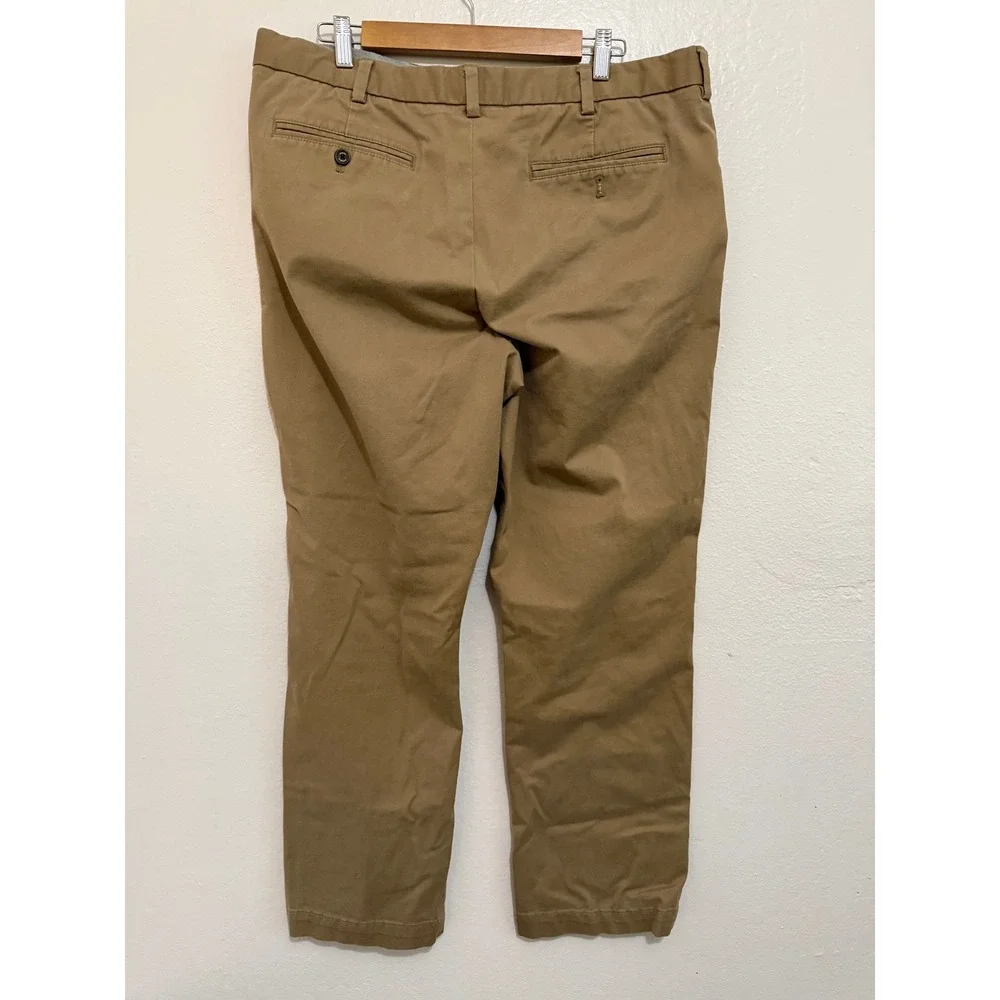 Banana Republic Men Aiden Chino 37x28 Khaki Tan Slim Stretch Cotton Preppy Offic